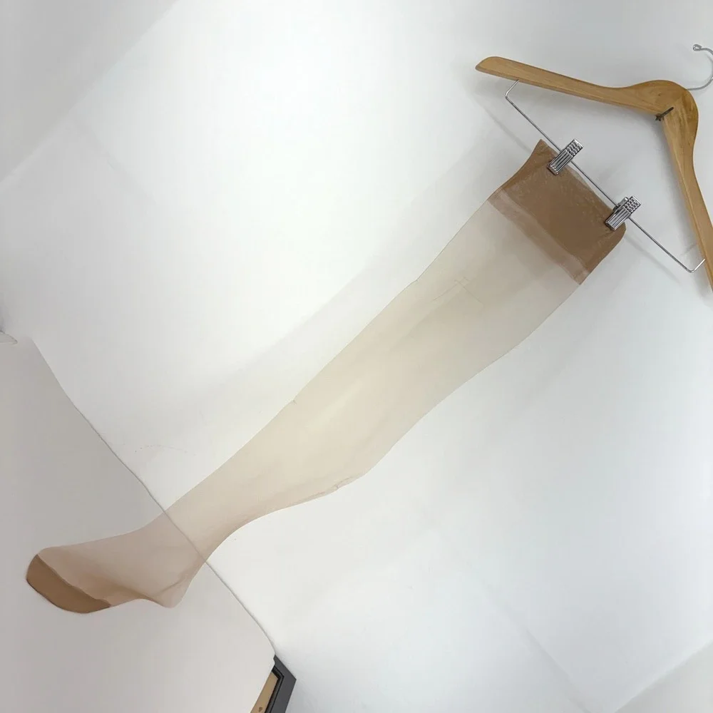 Art-Kist Full Fashioned Silk Stockings 40s 50s Vintage Sheer Thigh High Tan Box